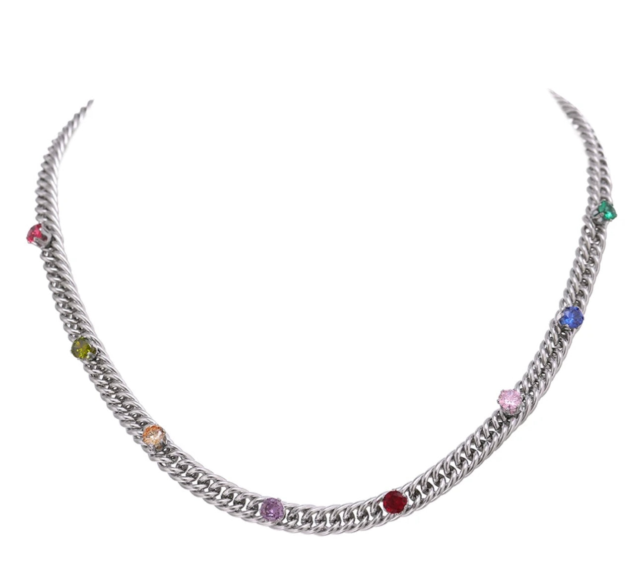 Pop Of Color Cuban Link Necklace